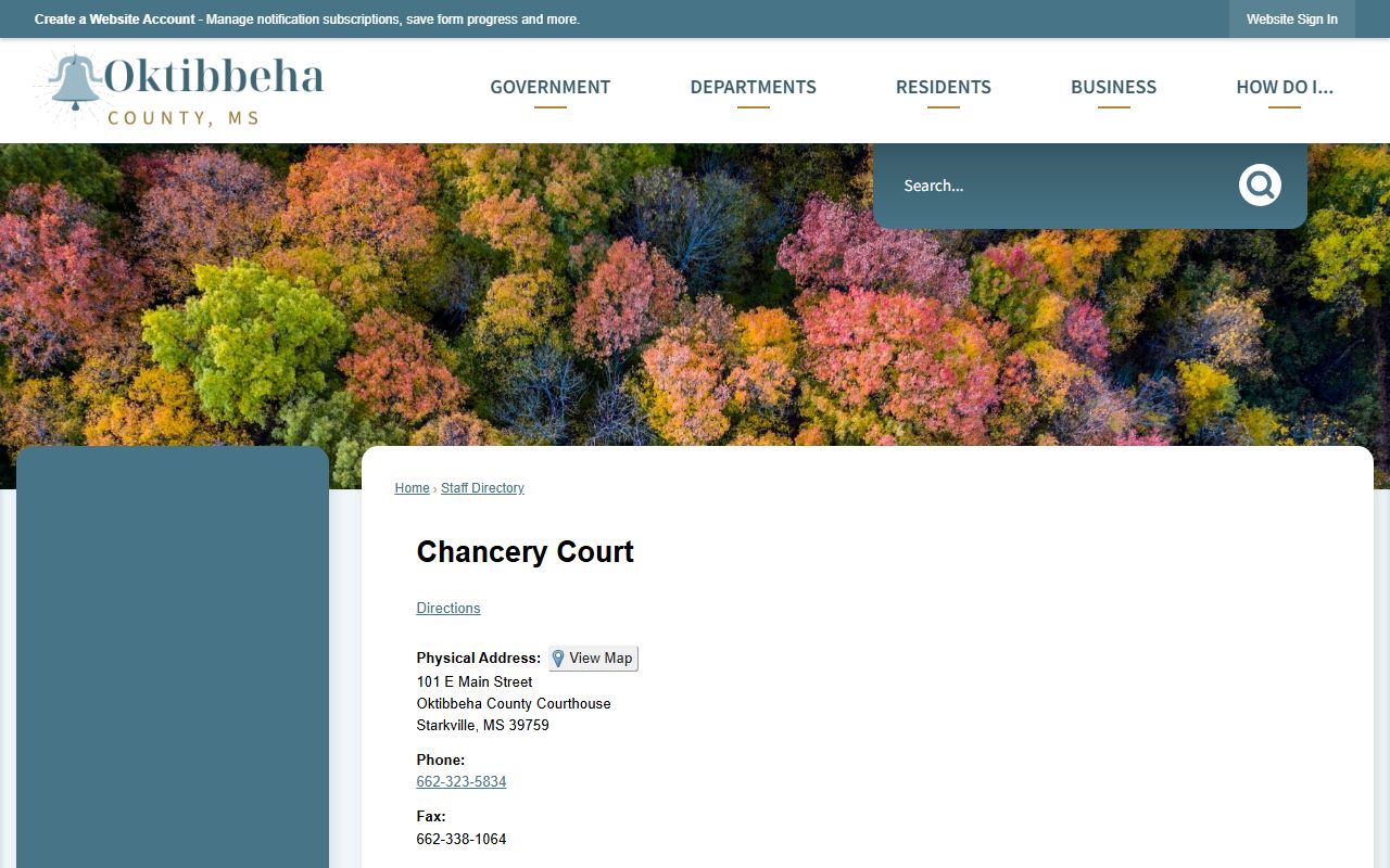 Oktibbeha County Chancery Clerk court records staff directory and contact listing