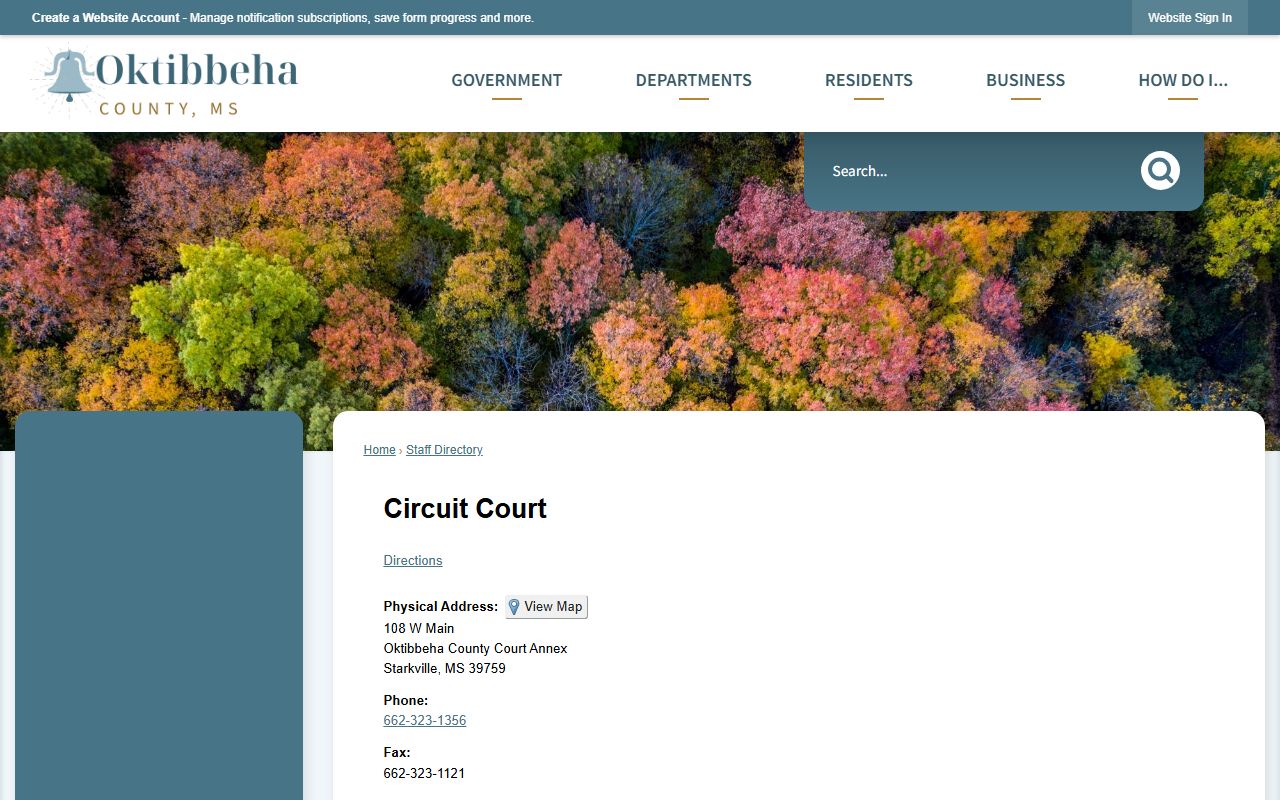 Oktibbeha County Circuit Clerk court records staff directory and contact listing