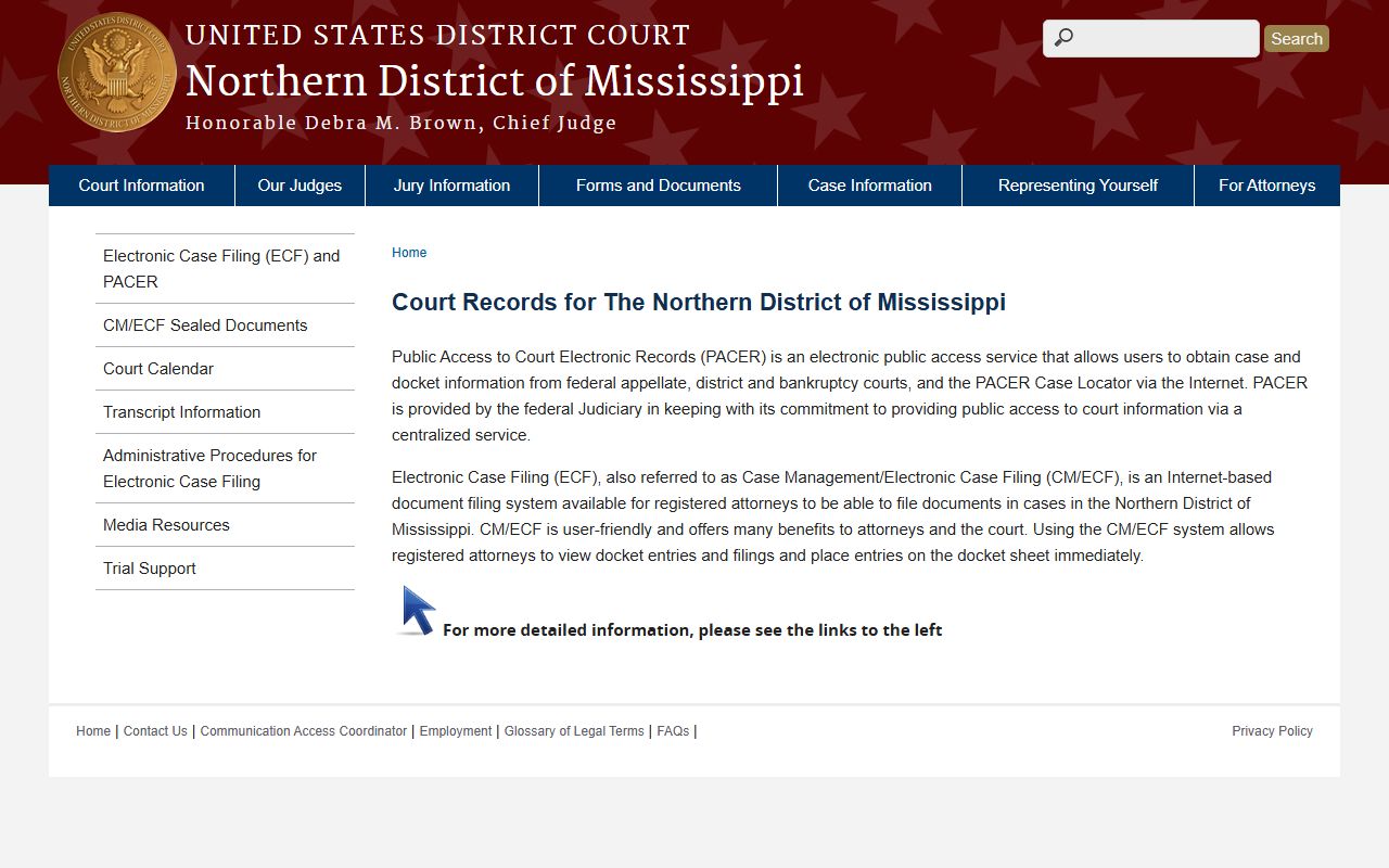Oktibbeha County arrest and charge records federal Northern District case information