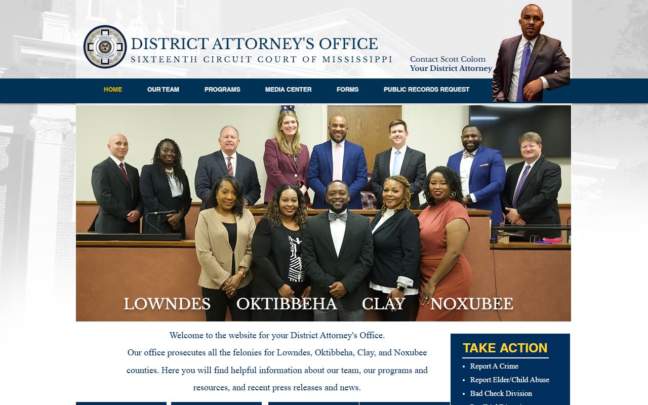 Oktibbeha County criminal court records 16th District Attorney office