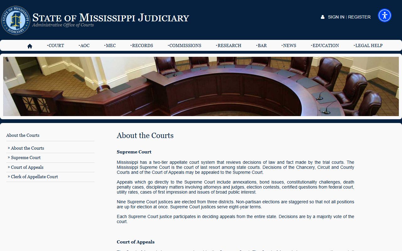 Mississippi court structure that shapes Oktibbeha County court records